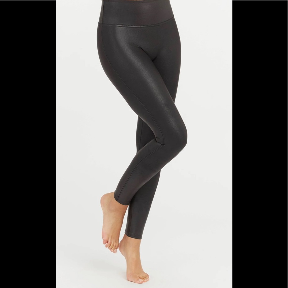 SPANX Faux Leather Leggings Size: Small Petite